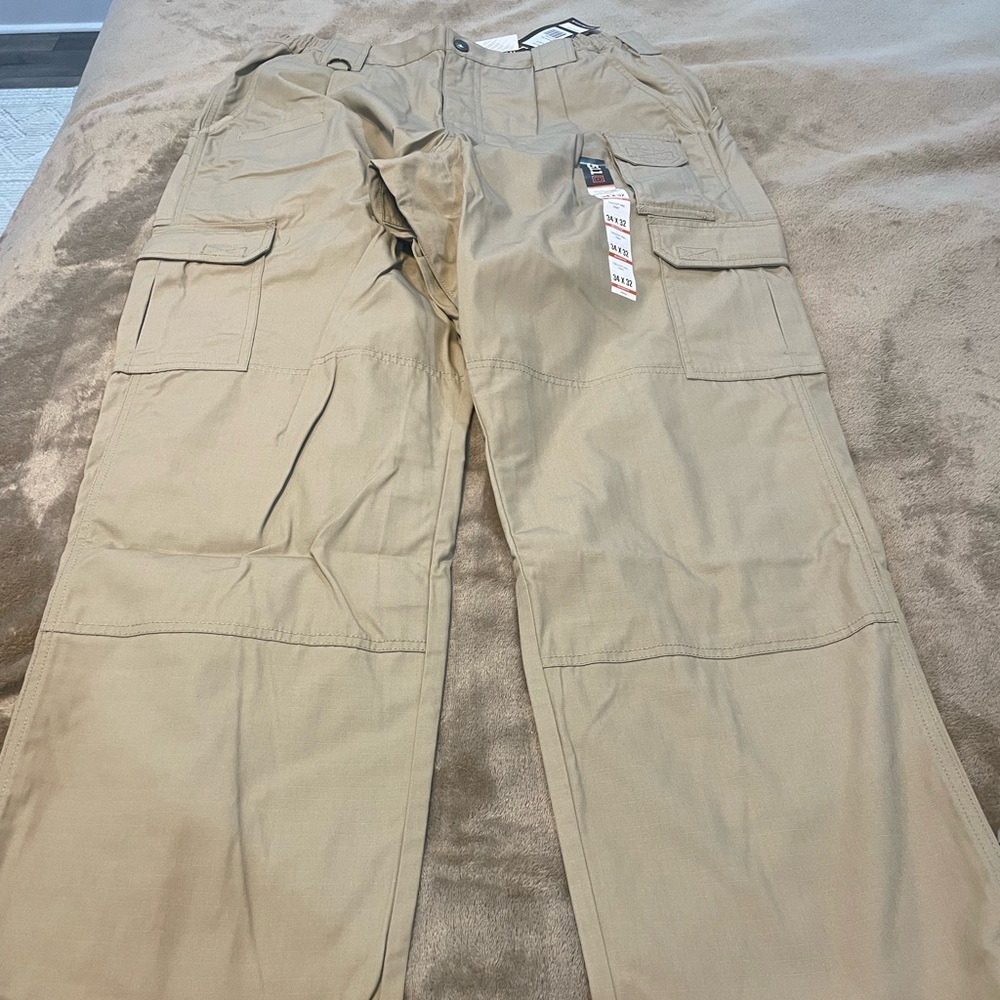 5.11 Tactical Pants Mens 34x32 Beige Taclite Pro Cargo Ripstop Workwear NWT